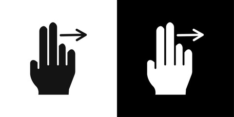 two fingers swipe right icon Flat fill set collection