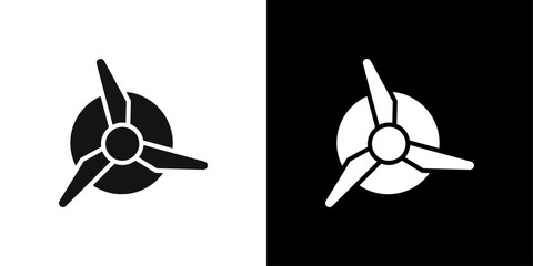 Wind turbine icon Flat fill set collection © Kajal