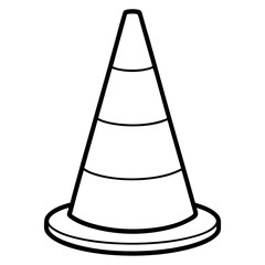 Here is the vector design of a blue glass traffic cone on a white background line art vector illustration