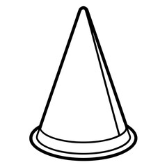 Here is the vector design of a blue glass traffic cone on a white background line art vector illustration