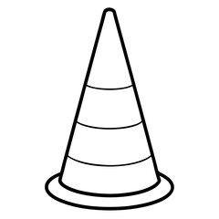 Fototapeta premium Here is the vector design of a blue glass traffic cone on a white background line art vector illustration