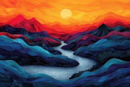 abstract background in colors and patterns for World Rivers Day