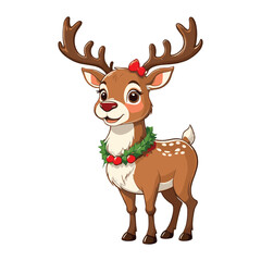 Adorable Female Reindeer with Holiday Garland