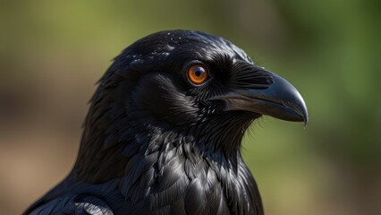 Fototapeta premium raven look in search of food