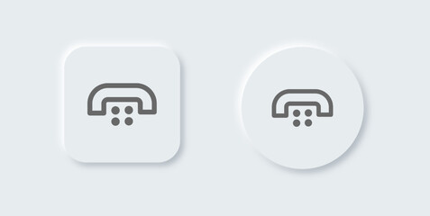 Dial line icon in neomorphic design style. Call signs vector illustration.