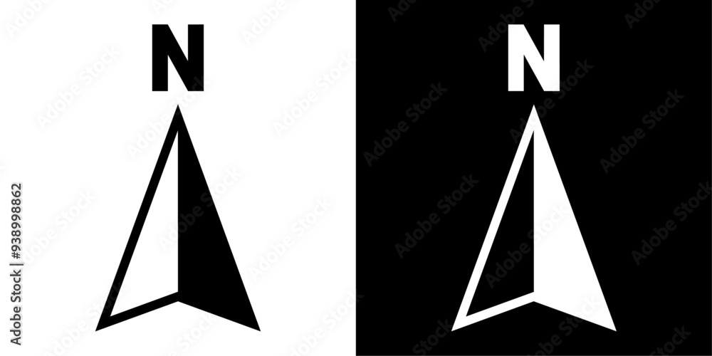 Fototapete ofvs705 OutlineFilledVectorSign ofvs - north arrow vector icon . n direction sign . isolated transparent . outline and filled version . AI 10 / EPS / PNG . g12051
