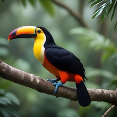 Naklejka premium View of wild toucan in the forest