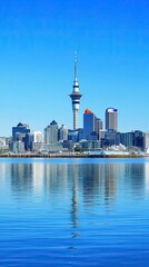 Obraz premium Auckland Skyline Reflection on Water