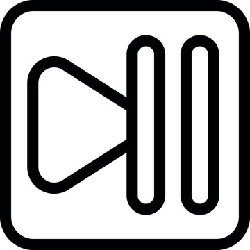 recommend clip art: Simple black and white line art icon of a pause button