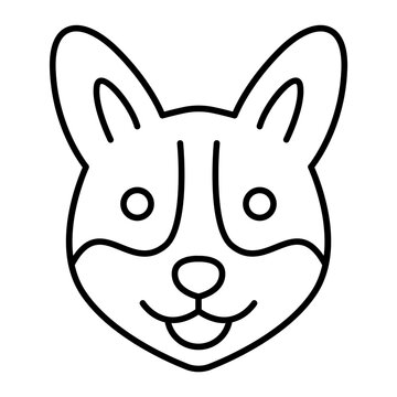 recommend clip art: Corgi dog face