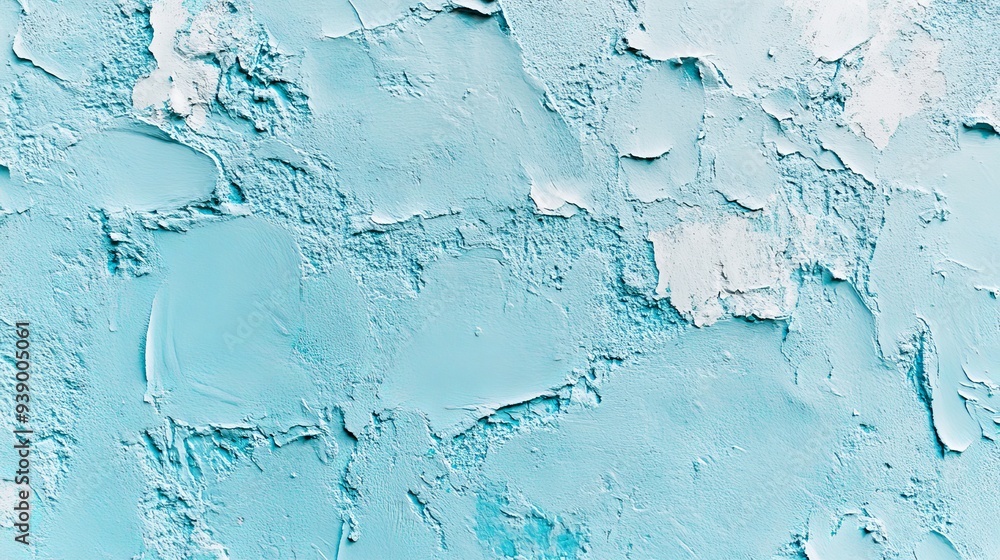 Poster abstract wideangle background with a light blue stucco texture resembling a wall surface the rough p