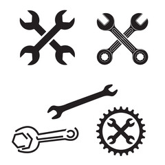 Wrench icon set