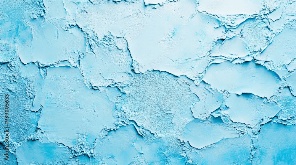 Poster abstract wideangle background with a light blue stucco texture resembling a wall surface the rough p