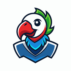 Minimalist Line Art Parrot Gaming Mascot Logo - Isolated on White Background art vector illustration