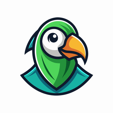 recommend clip art: Minimalist Line Art Parrot Gaming Mascot Logo - Isolated on White Background art vector illustration