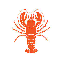 Lobster silhouette, seafood logo restaurant