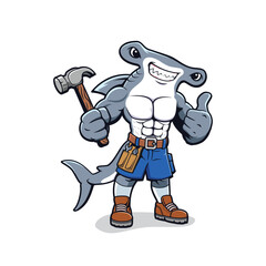Hammerhead shark mascot logo vector