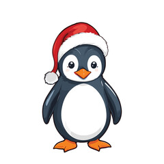 Cute Penguin in Santa Hat