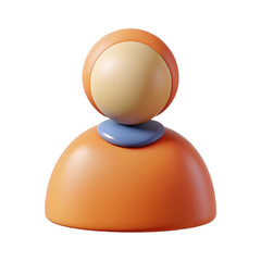 Person Icon 3d cartoon style illustration