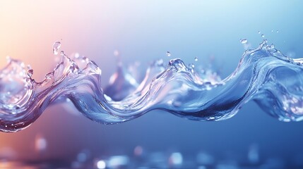 Water droplets dance in a vibrant blue and purple splash.  
