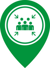 Emergency evacuation assembly point sign. Assembly point icon. Safety Signs. Evacuation Plan. Vector illustration