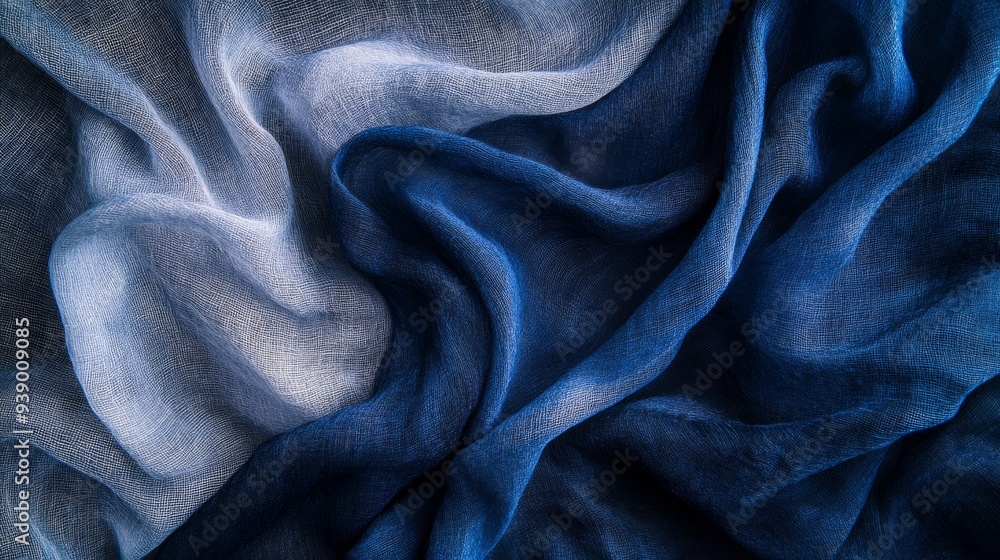 Poster a closeup view reveals a soft abstract pattern with rich textures in royal blue and gray, seamlessly