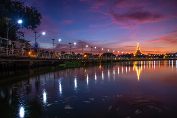 Phra Mahathat Kaen Nakhon or Wat Nong Wang at Bueang Kaen Nakorn, Khon Kaen, Thailand. One of the most famous landmark in Khon Kaen province.