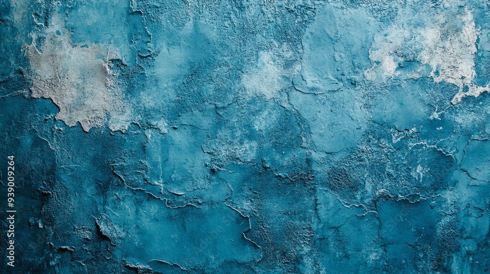 Poster beautiful abstract blue stucco wall background with a grungy texture creating a cold mood pantone co