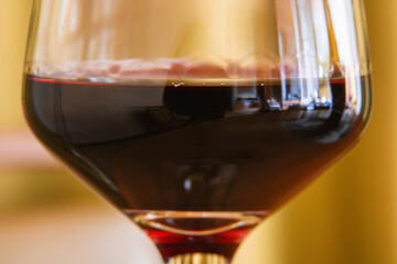 Close-Up of Red Wine in Glass