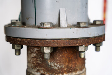 Rusty Flanged Pipe Connection Detail