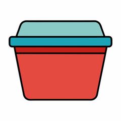 Primitive plastic food container empty art vector illustration