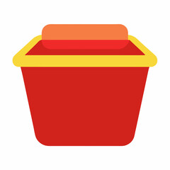 Primitive plastic food container empty art vector illustration