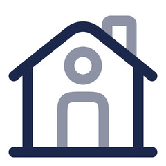 A minimalist house icon vector representing the concept of home.
