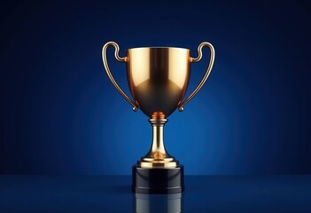 gold trophy cup isolated on black