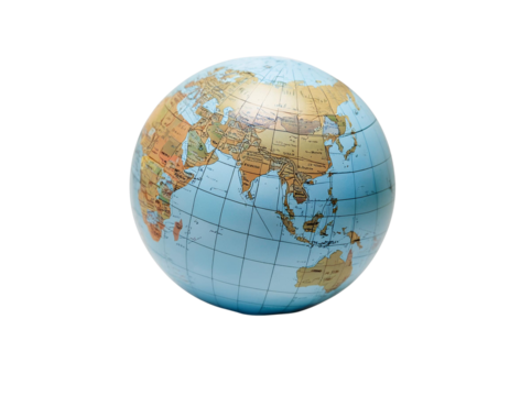 Detailed Globe Icon Representing Global Connectivity Isolated on transparent Background
