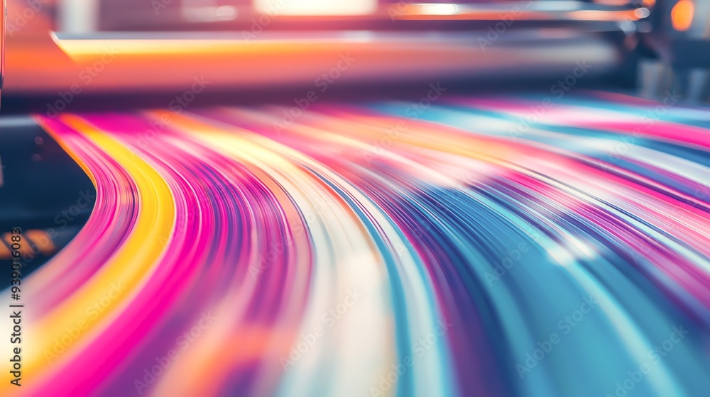 Aufkleber a vibrant abstract image showcasing dynamic motion with colorful streaks, perfect for design and tec