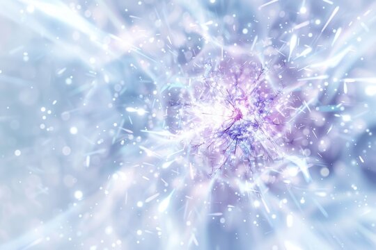 hydrogen particles imploding and bursting with enormous force and generating intense glowing energy output