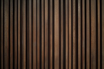 Obraz premium Dark Brown Wooden Slat Wall Panel Texture Background