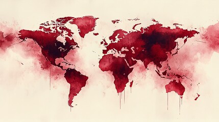 A map of the world with highlighted regions showing the spread of Monkeypox cases, using red to represent outbreaks.