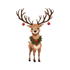 Fototapeta premium Jolly Deer with Christmas Ornaments