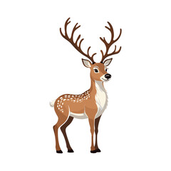 Playful Standing Reindeer with Antlers
