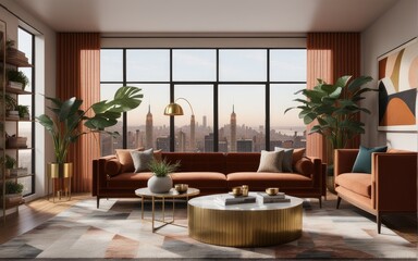 Model interior design of living room (3D Render)