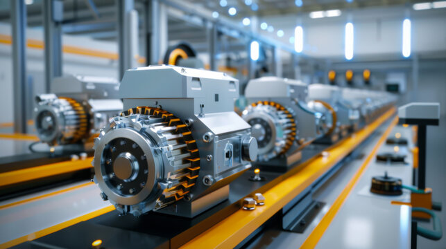 Modern technological computing model at a modern plant. Mechanism concept.