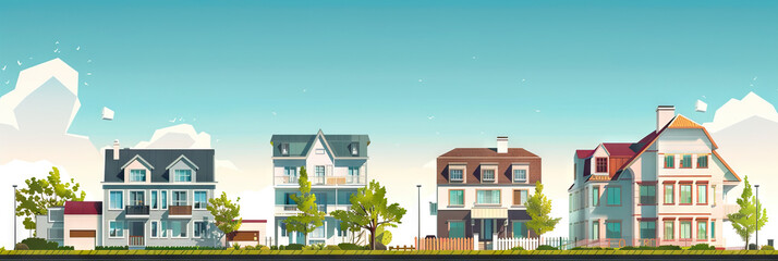 Fototapeta premium Affordable Housing Crisis: Visuals depicting the struggle for affordable housing, with contrasting images of luxury apartments and dilapidated homes.