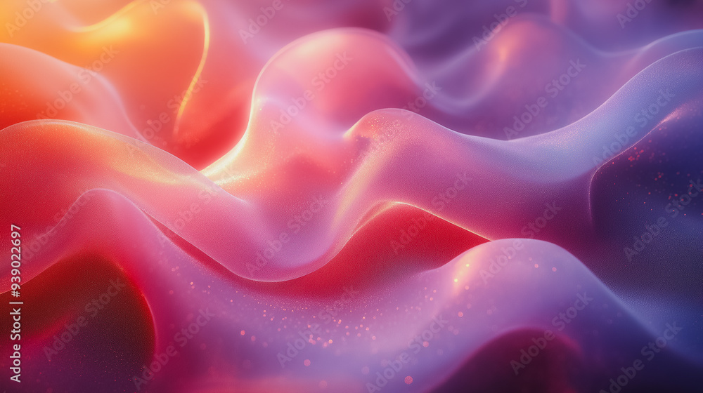 Poster a colorful, abstract image of a wave with a pinkish hue. the image is full of texture and he is a di