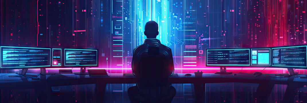 Cybersecurity Threats: Graphics illustrating the risks of data breaches and online privacy invasion, promoting awareness about cybersecurity.