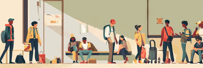 Youth Unemployment: Visuals showing young adults struggling to find work, advocating for job creation and vocational training programs.