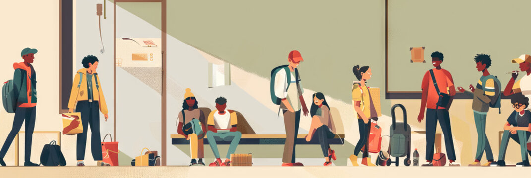 Youth Unemployment: Visuals showing young adults struggling to find work, advocating for job creation and vocational training programs.