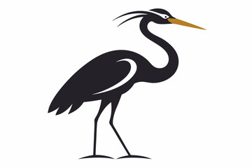 Fototapeta premium heron on the beach silhouette vector illustration
