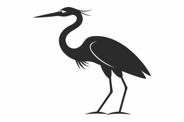 Fototapeta premium heron on the beach silhouette vector illustration